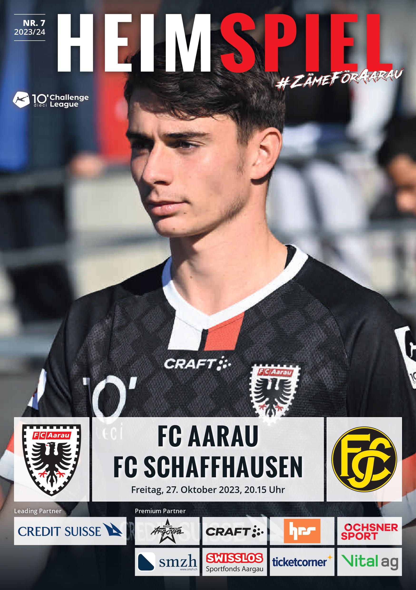 Heimspiel Nr. 7 2023/24 FC Aarau - FC Schaffhausen