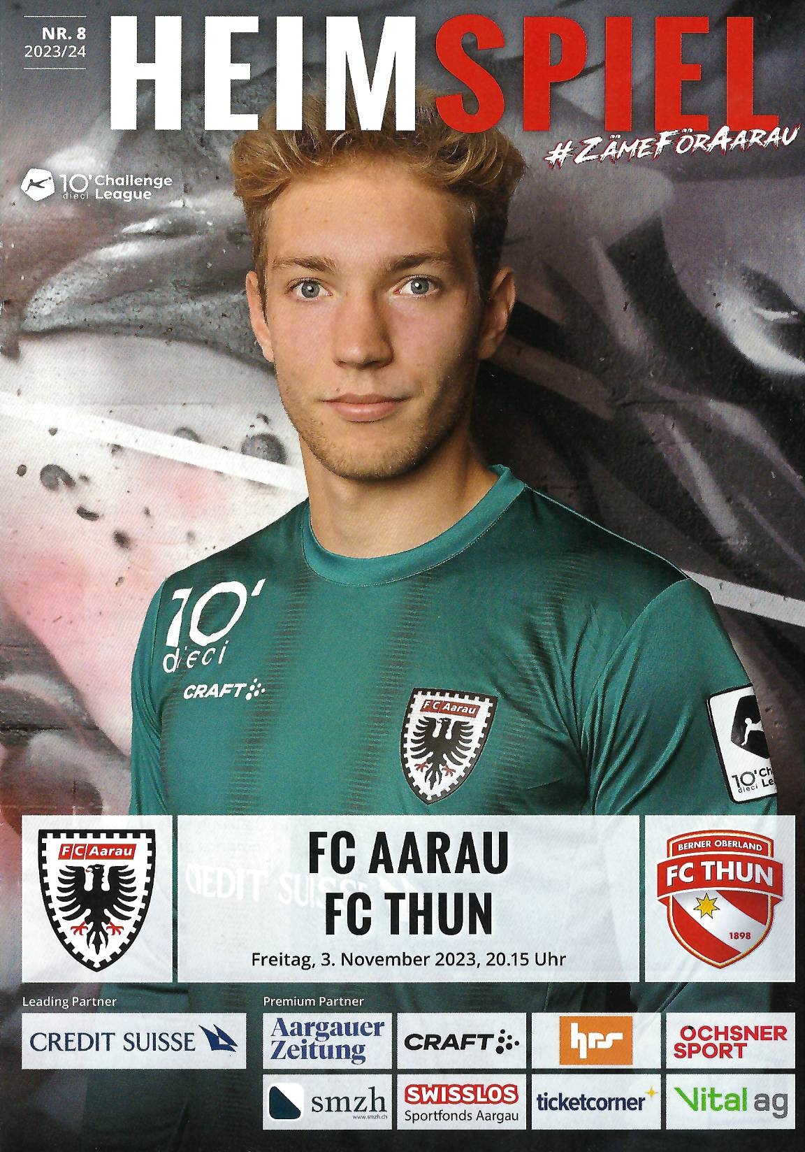 Heimspiel Nr. 8 2023/24 FC Aarau - FC Thun Berner Oberland