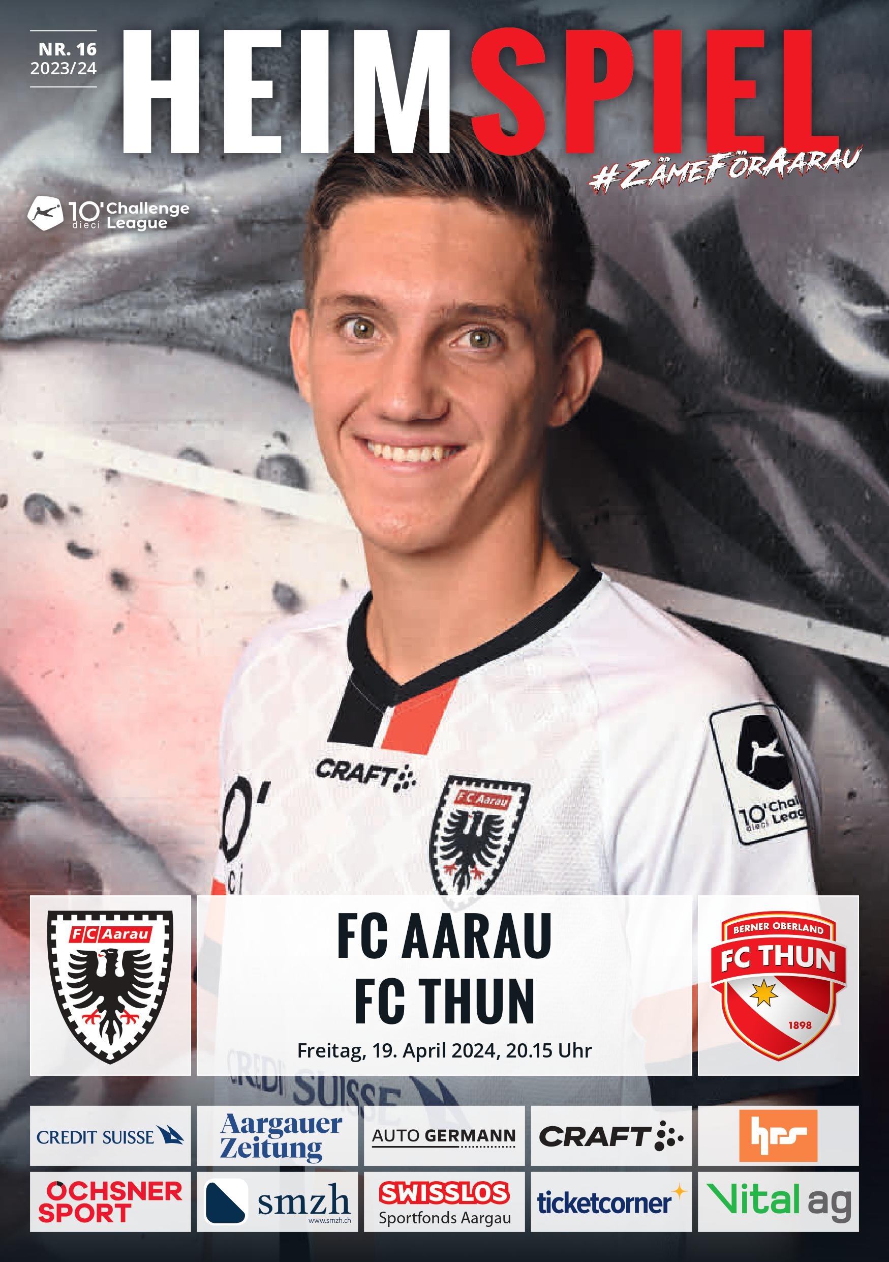 Heimspiel Nr. 16 2023/24 FC Aarau - FC Thun Berner Oberland