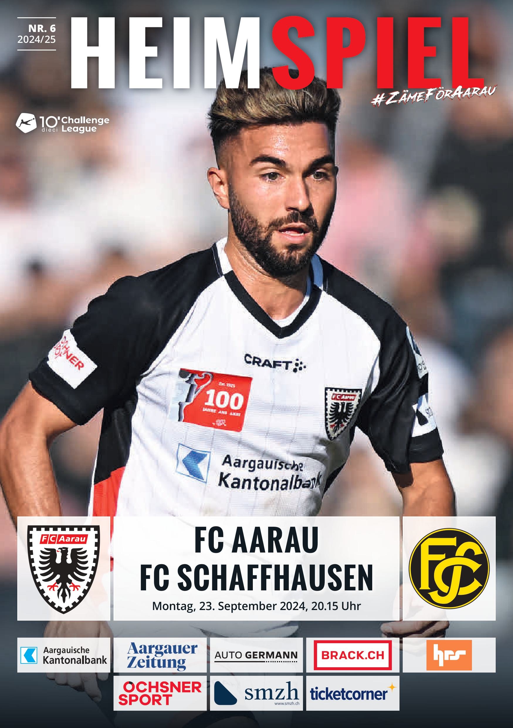 Heimspiel Nr. 6 2024/25 FC Aarau - FC Schaffhausen