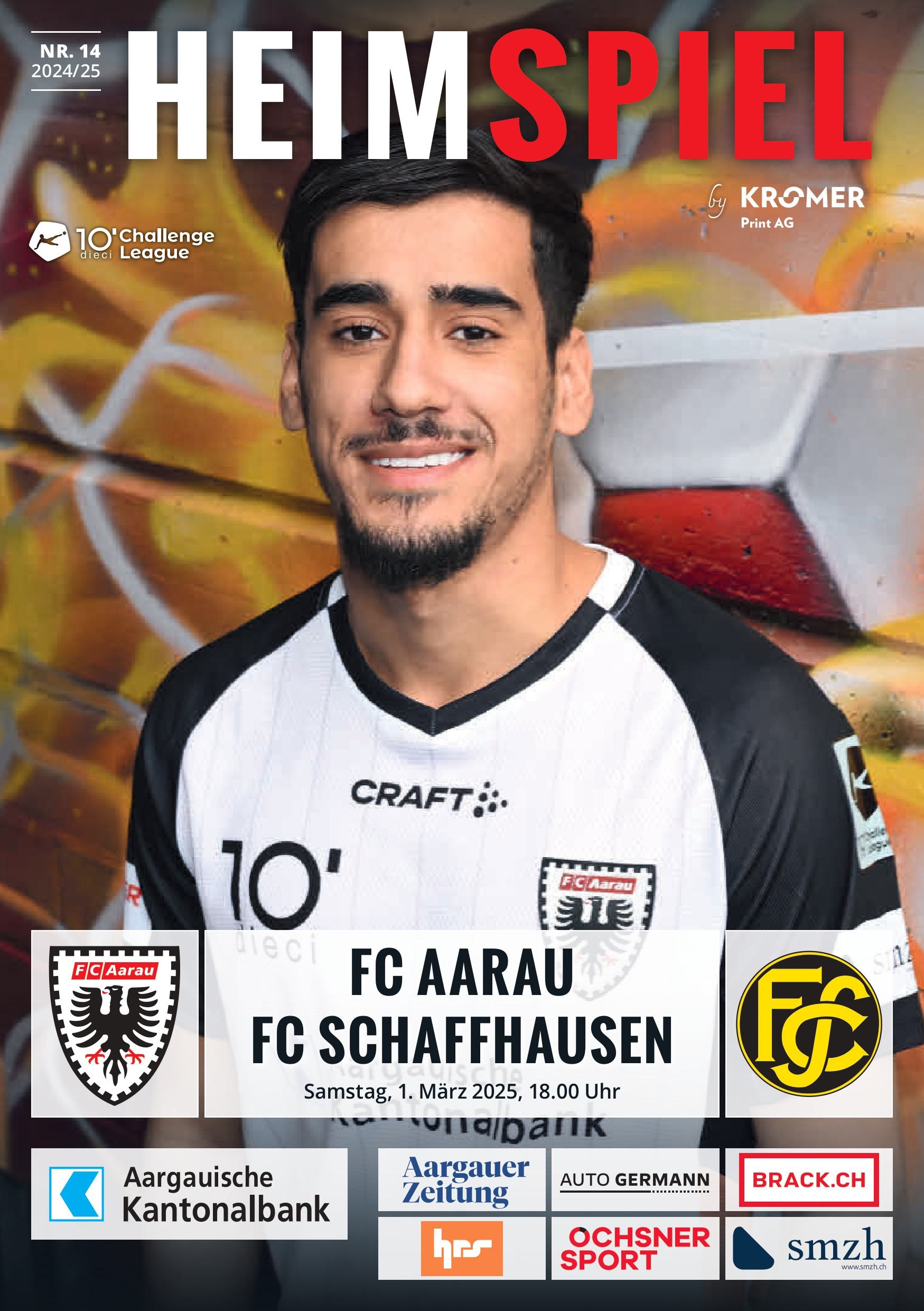 Heimspiel Nr. 14 2024/25 FC Aarau - FC Schaffhausen