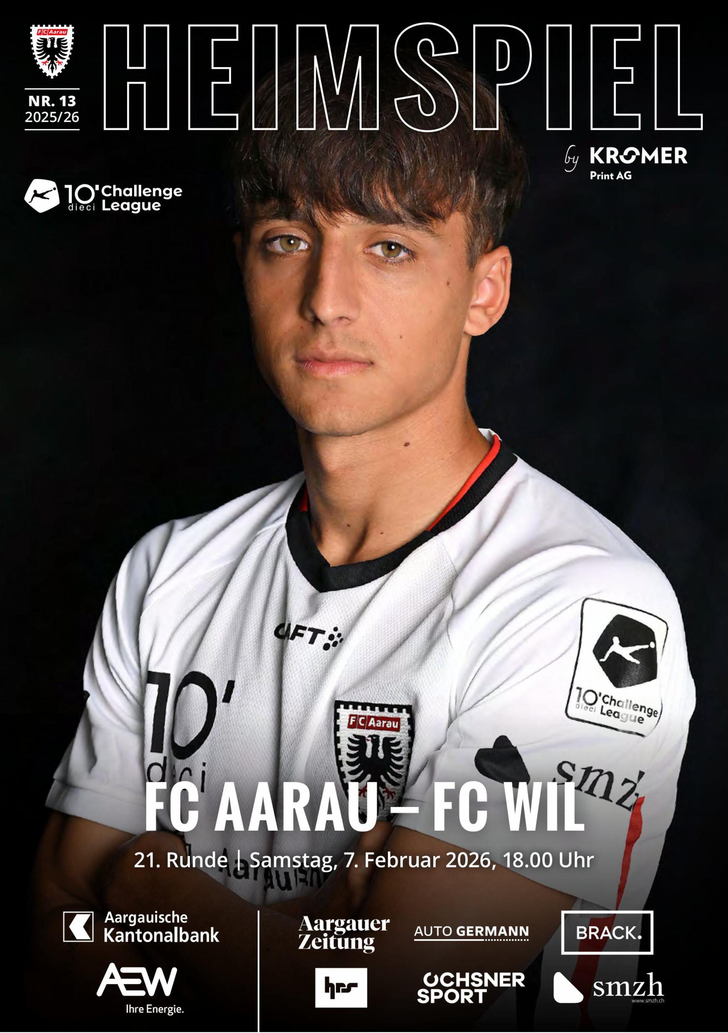 Heimspiel Nr. 13 2025/26 FC Aarau - FC Wil 1900