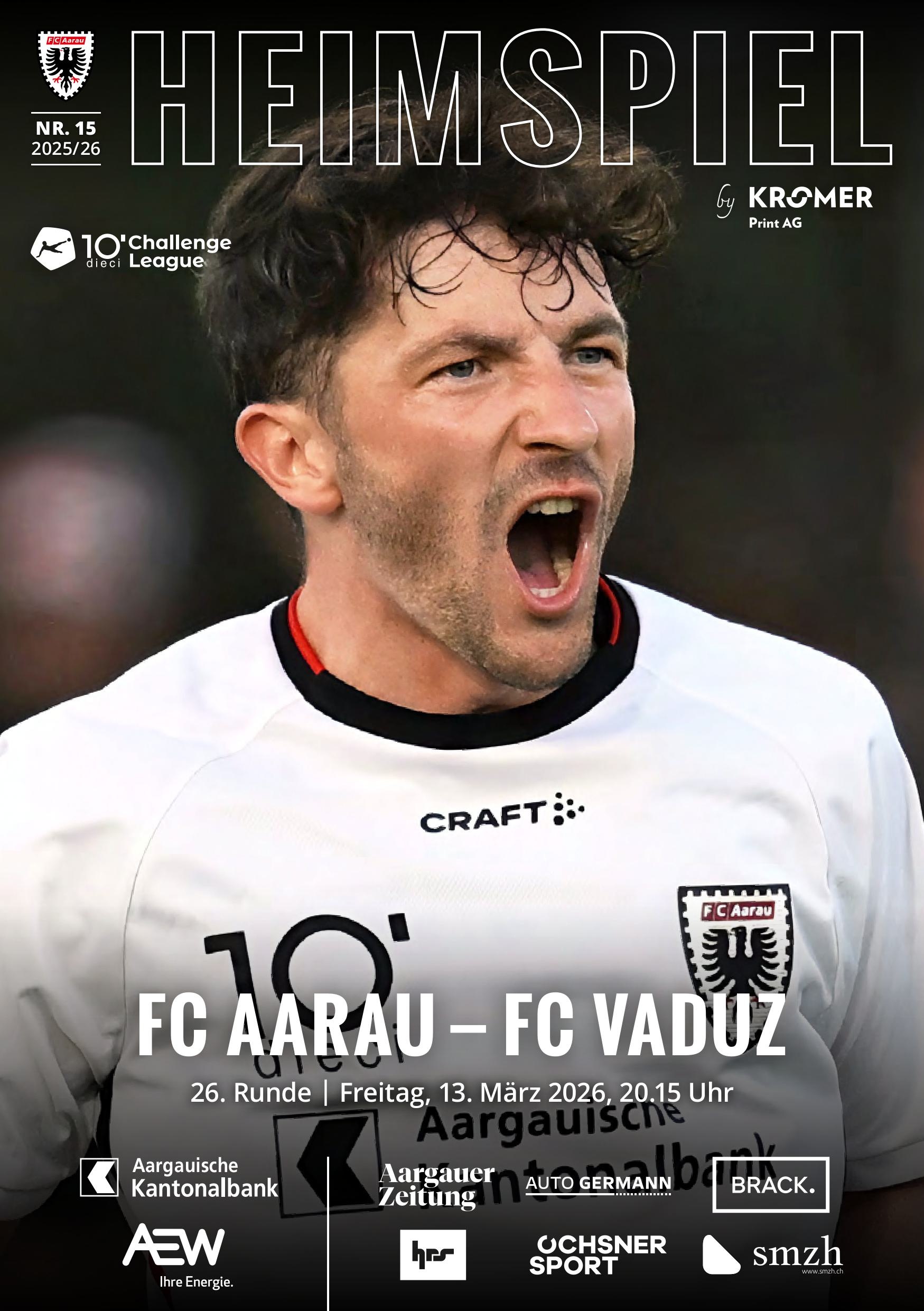 Heimspiel Nr. 15 2025/26 FC Aarau - FC Vaduz