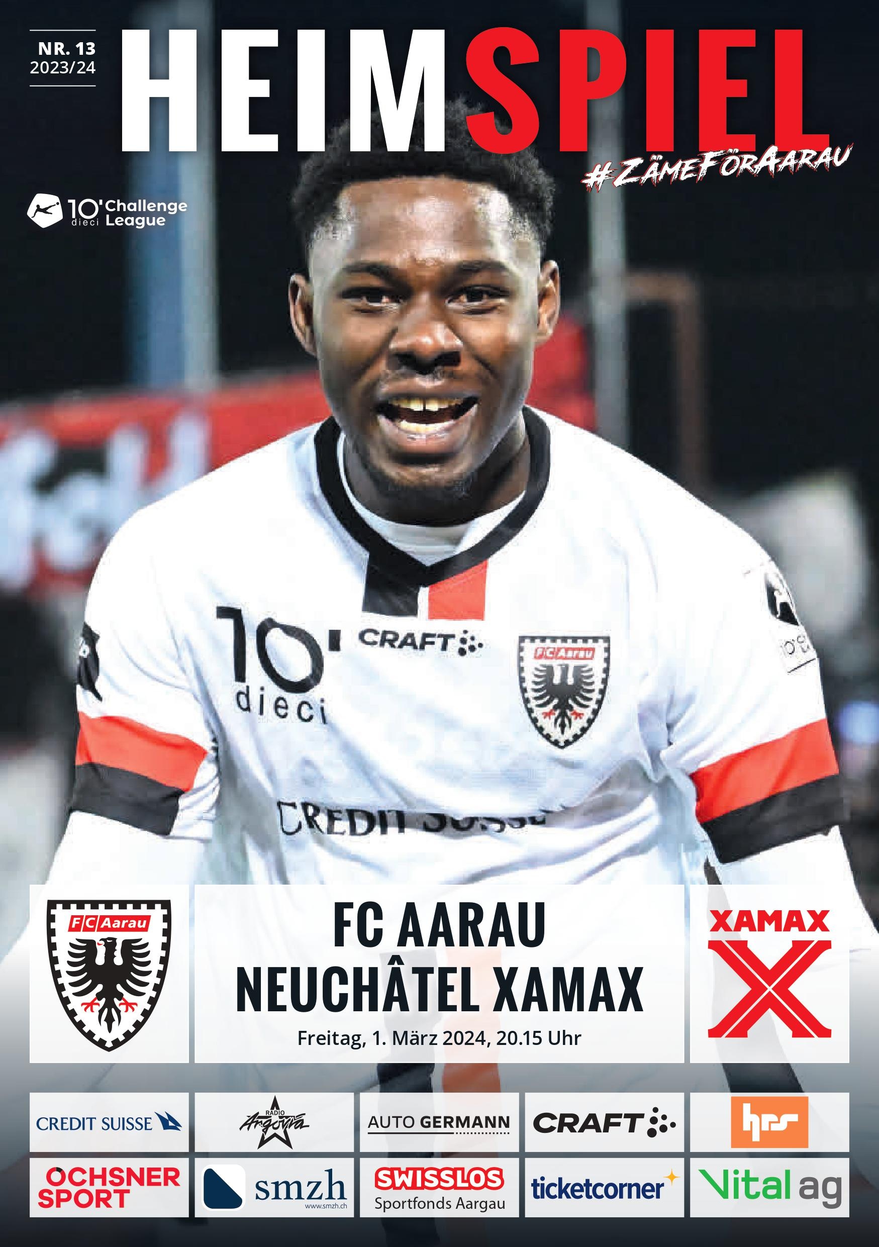 Heimspiel Nr. 13 2023/24 FC Aarau - Neuchâtel Xamax FCS