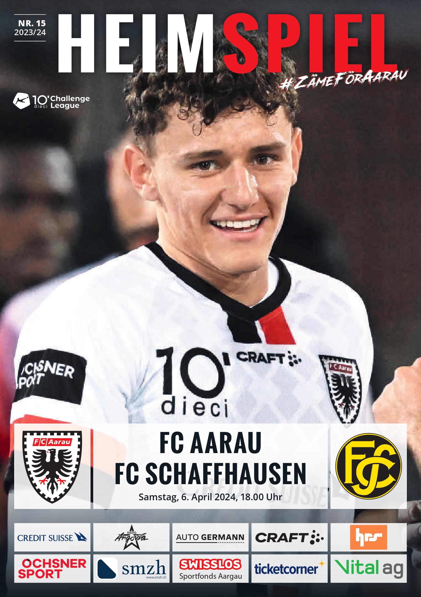 Heimspiel Nr. 15 2023/24 FC Aarau - FC Schaffhausen