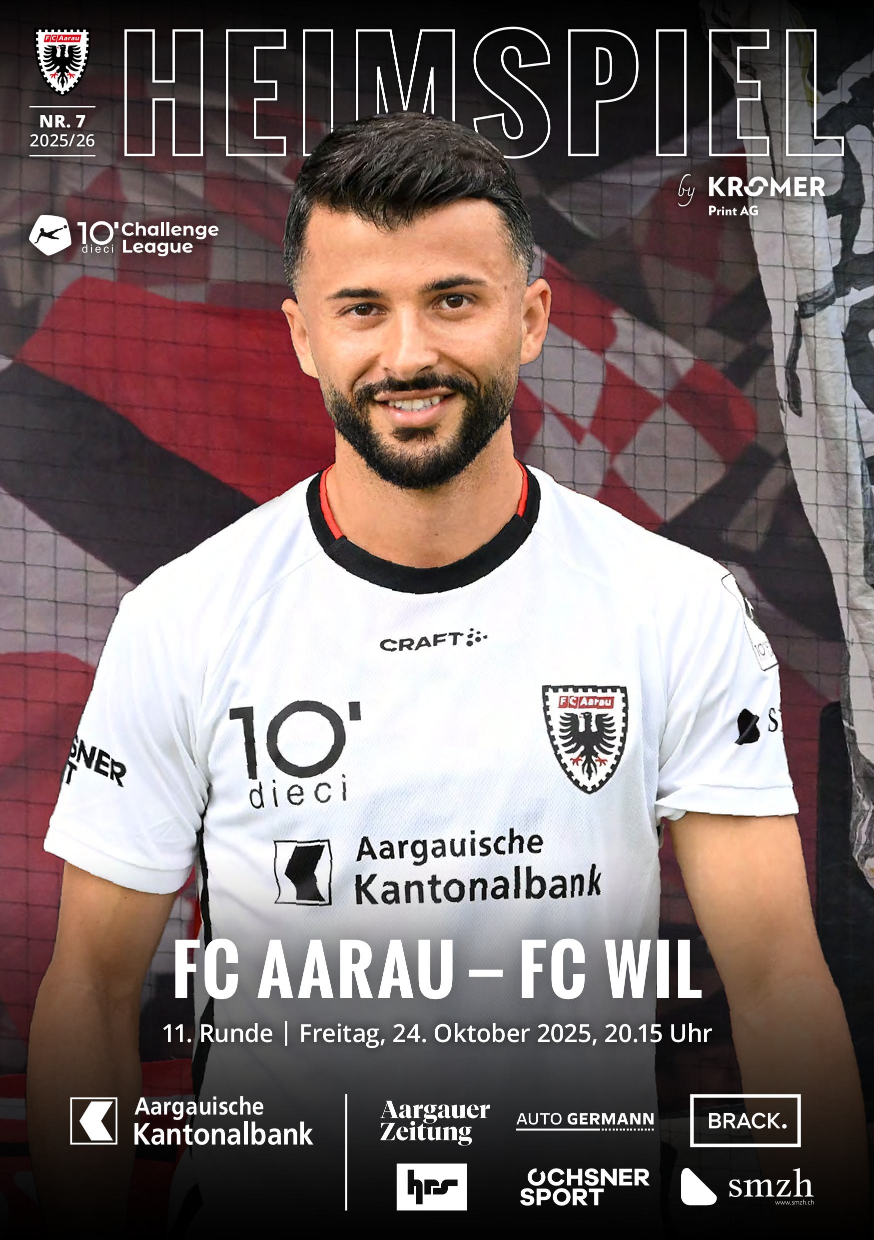 Heimspiel Nr. 7 2025/26 FC Aarau - FC Wil 1900