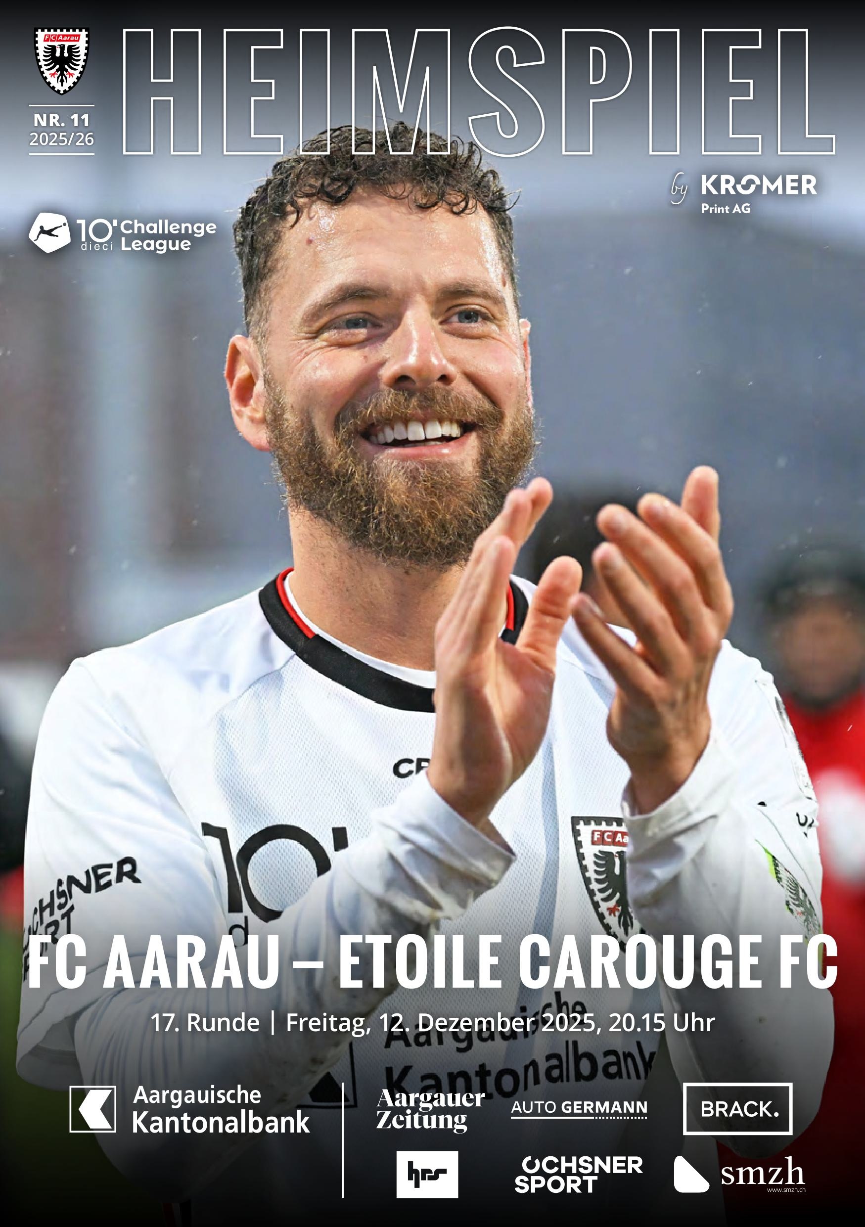 Heimspiel Nr. 11 2025/26 FC Aarau - Etoile Carouge FC