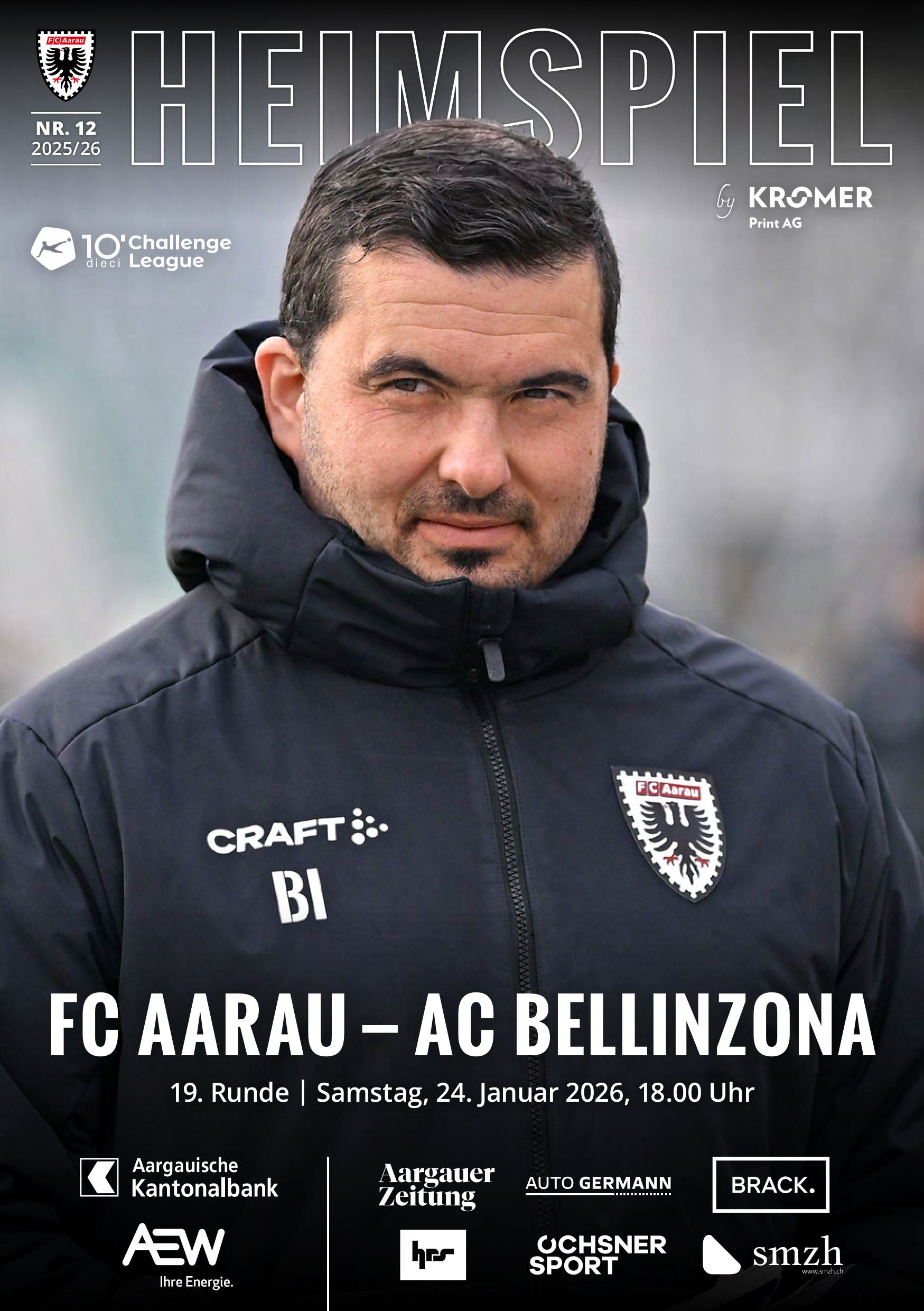 Heimspiel Nr. 12 2025/26 FC Aarau - AC Bellinzona