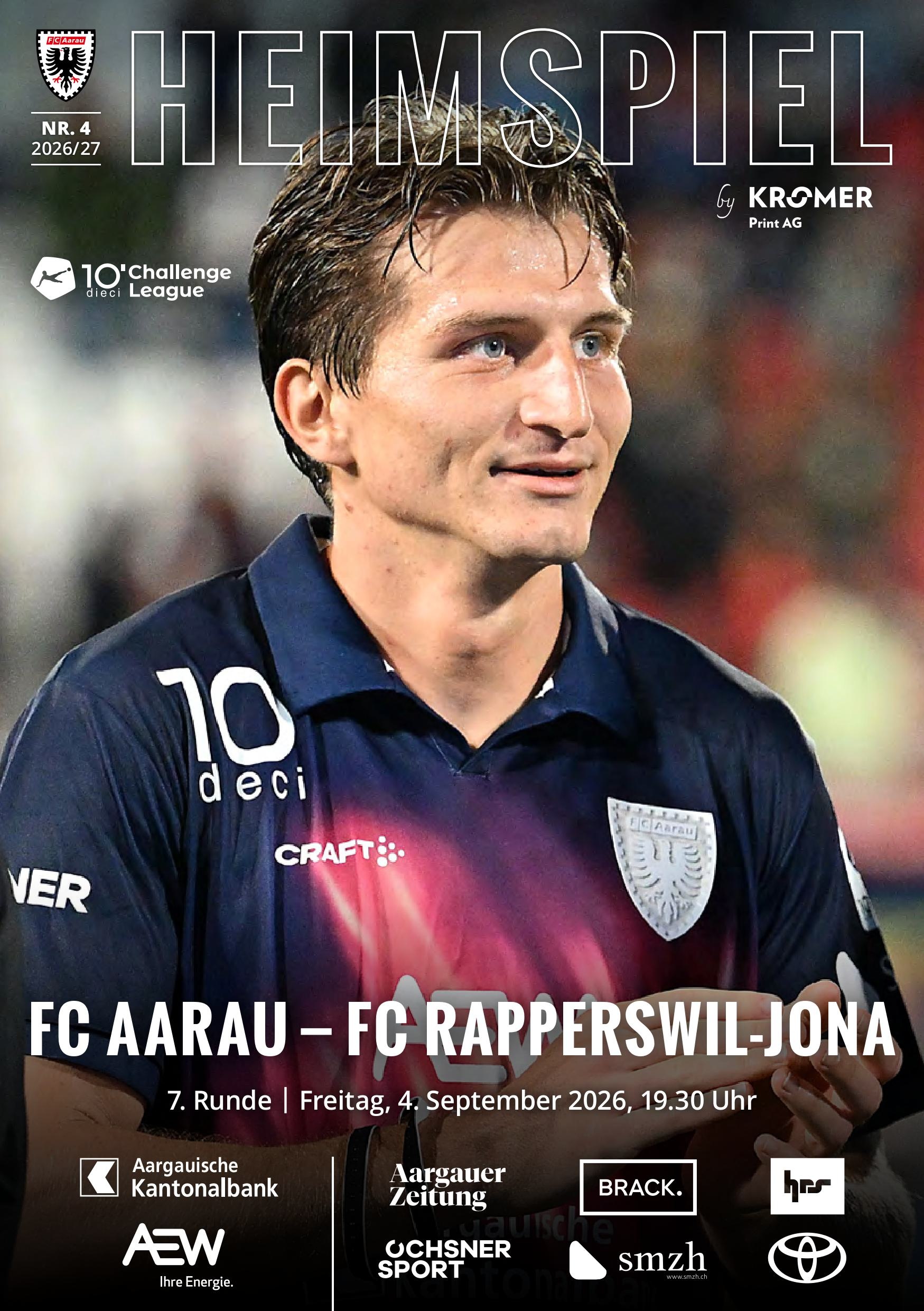 Heimspiel Nr. 4 2026/27 FC Aarau - FC Rapperswil-Jona